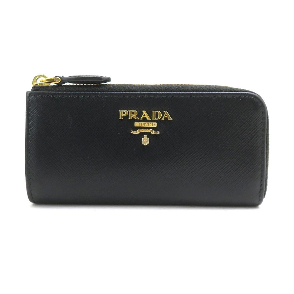 Prada coin case Wallet Leather Black